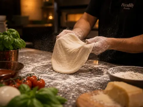 Frischer Pizzateig